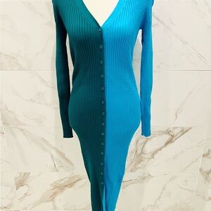 Dress Forum Teal Long Sleeve Dress